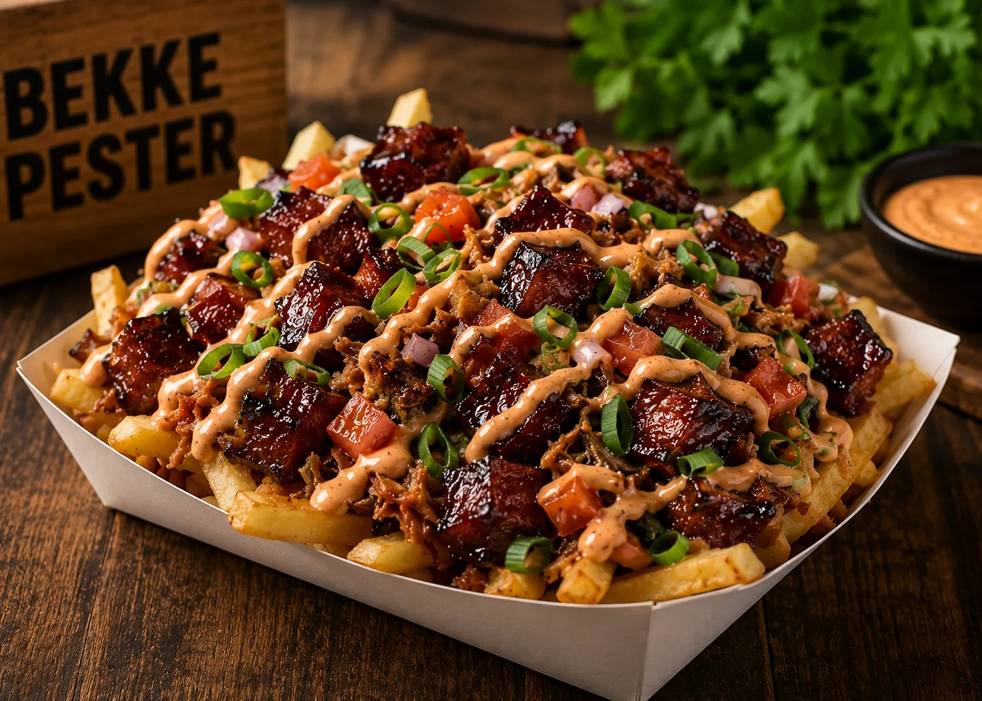 Loaded Fries Sticky Pork Belly Burnt Ends